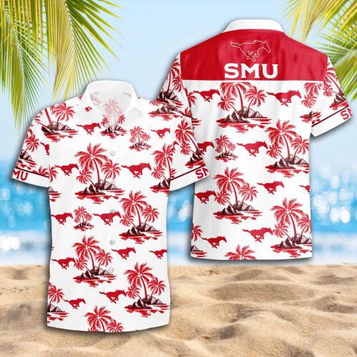 SMU Mustangs 3D Button Hawaii Shirt Gift for Men Dad Father