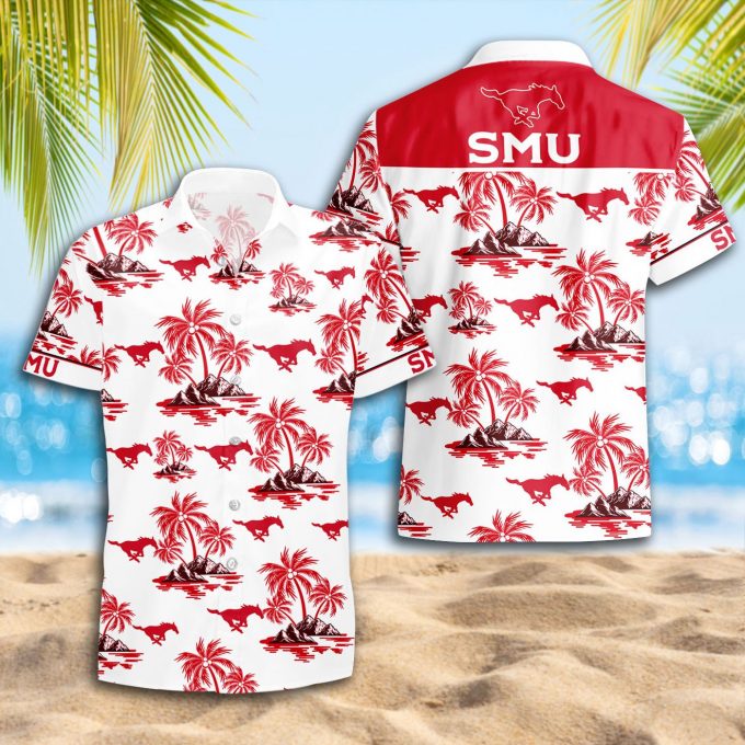 SMU Mustangs 3D Button Hawaii Shirt Gift for Men Dad Father