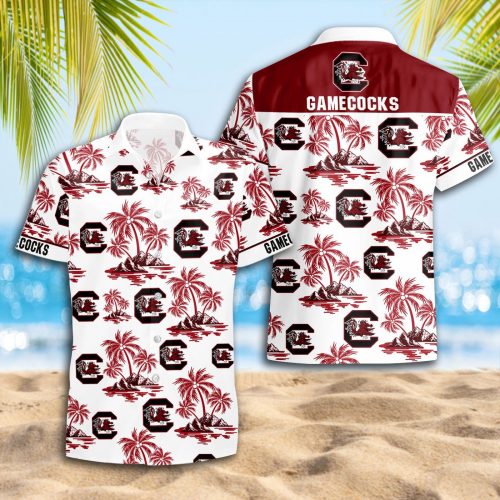 South Carolina Gamecocks 3D Button Hawaii Shirt Gift for Men Dad Father