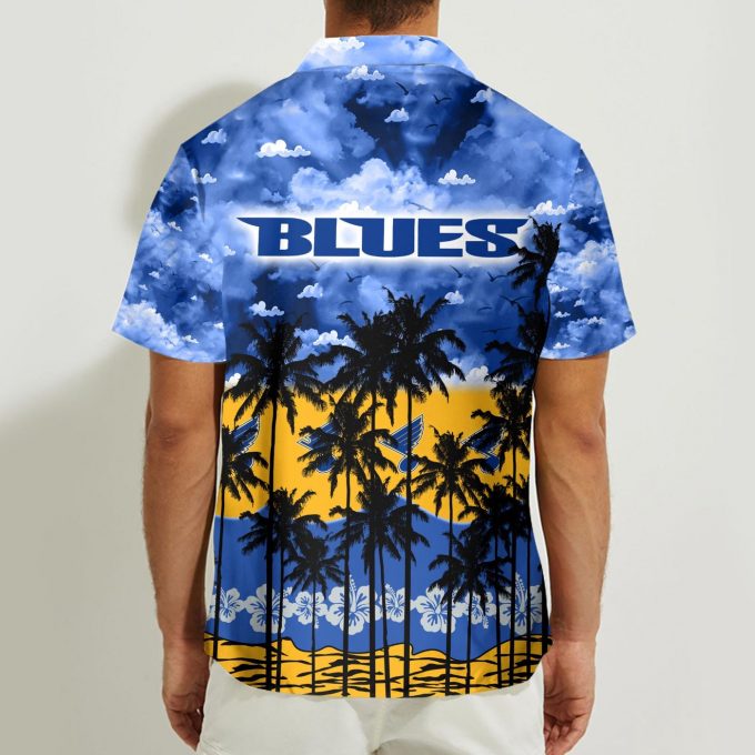 St Louis Blues 3D Button 3D Button Hawaiian Shirt Gift for Men Dad Father Gift for Men Dad Father