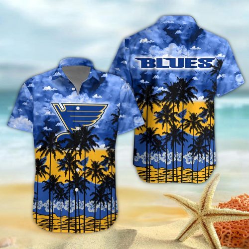 St Louis Blues 3D Button 3D Button Hawaiian Shirt Gift for Men Dad Father Gift for Men Dad Father