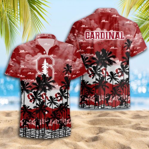 Stanford Cardinal 3D Button 3D Button Hawaiian Shirt Gift for Men Dad Father Gift for Men Dad Father Trending Summer