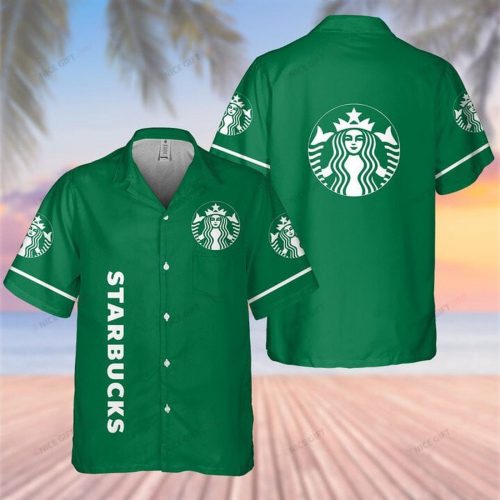 Starbucks 3D Button 3D Button Hawaiian Shirt Gift for Men Dad Father Gift for Men Dad Father 3HS-Q1K9