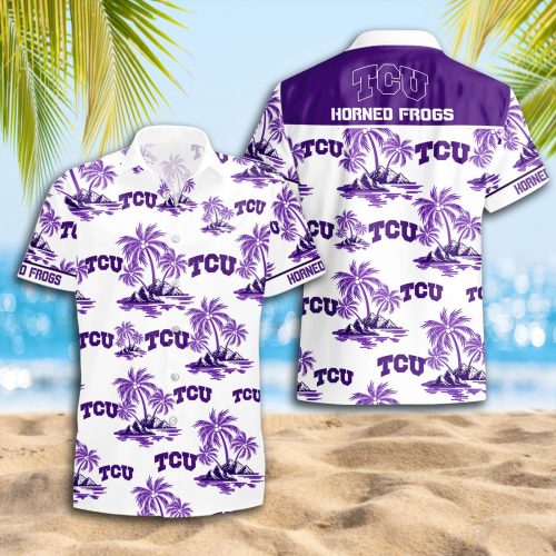 TCU Horned Frogs 3D Button Hawaii Shirt Gift for Men Dad Father