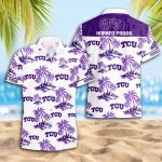 TCU Horned Frogs 3D Button Hawaii Shirt Gift for Men Dad Father