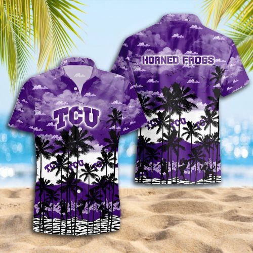 TCU Horned Frogs 3D Button 3D Button Hawaiian Shirt Gift for Men Dad Father Gift for Men Dad Father Trending Summer