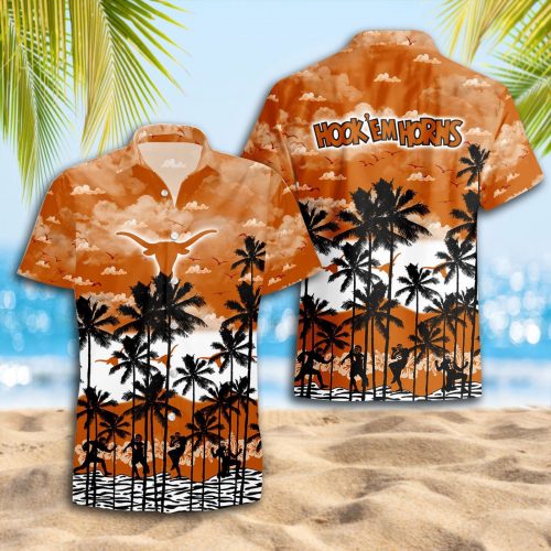 Texas Longhorns 3D Button 3D Button Hawaiian Shirt Gift for Men Dad Father Gift for Men Dad Father Trending Summer