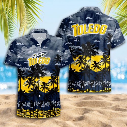 Toledo Rockets 3D Button 3D Button Hawaiian Shirt Gift for Men Dad Father Gift for Men Dad Father Trending Summer