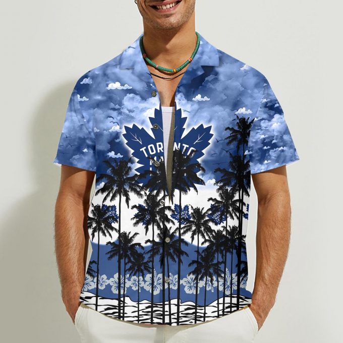 Toronto Maple Leafs 3D Button 3D Button Hawaiian Shirt Gift for Men Dad Father Gift for Men Dad Father