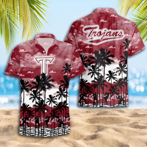 Troy Trojans 3D Button 3D Button Hawaiian Shirt Gift for Men Dad Father Gift for Men Dad Father Trending Summer