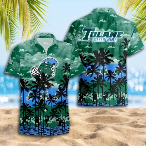 Tulane Green Wave 3D Button 3D Button Hawaiian Shirt Gift for Men Dad Father Gift for Men Dad Father Trending Summer