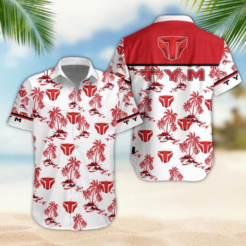 TYM Tractors 3D Button 3D Button Hawaiian Shirt Gift for Men Dad Father Gift for Men Dad Father