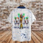 USWNT 2023 USA World Cup Champions White 3D Button 3D Button Hawaiian Shirt Gift for Men Dad Father Gift for Men Dad Father