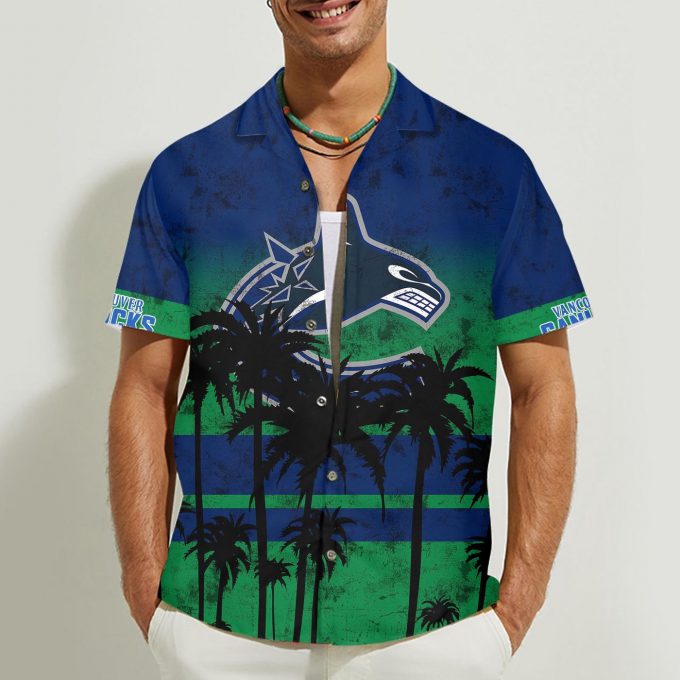 Vancouver Canucks 3D Button Hawaii Shirt Gift for Men Dad Father