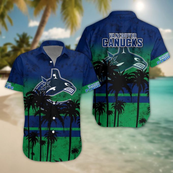 Vancouver Canucks 3D Button Hawaii Shirt Gift for Men Dad Father