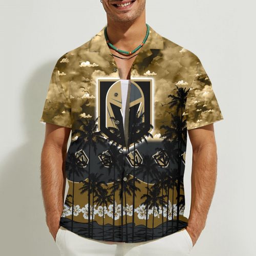 Vegas Golden Knights 3D Button 3D Button Hawaiian Shirt Gift for Men Dad Father Gift for Men Dad Father