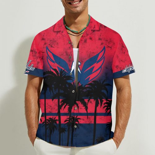 Washington Capitals 3D Button Hawaii Shirt Gift for Men Dad Father
