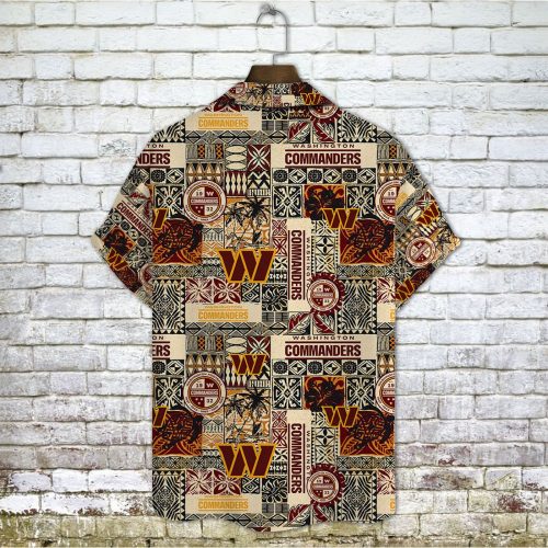 Washington Commanders 2023 AOP 3D Button 3D Button Hawaiian Shirt Gift for Men Dad Father Gift for Men Dad Father V11