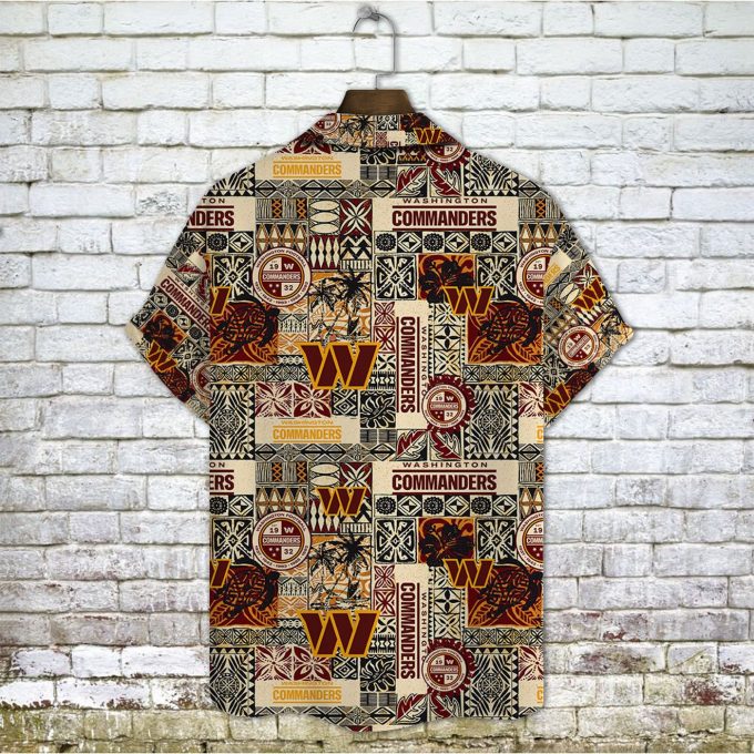 Washington Commanders 2023 AOP 3D Button 3D Button Hawaiian Shirt Gift for Men Dad Father Gift for Men Dad Father V11