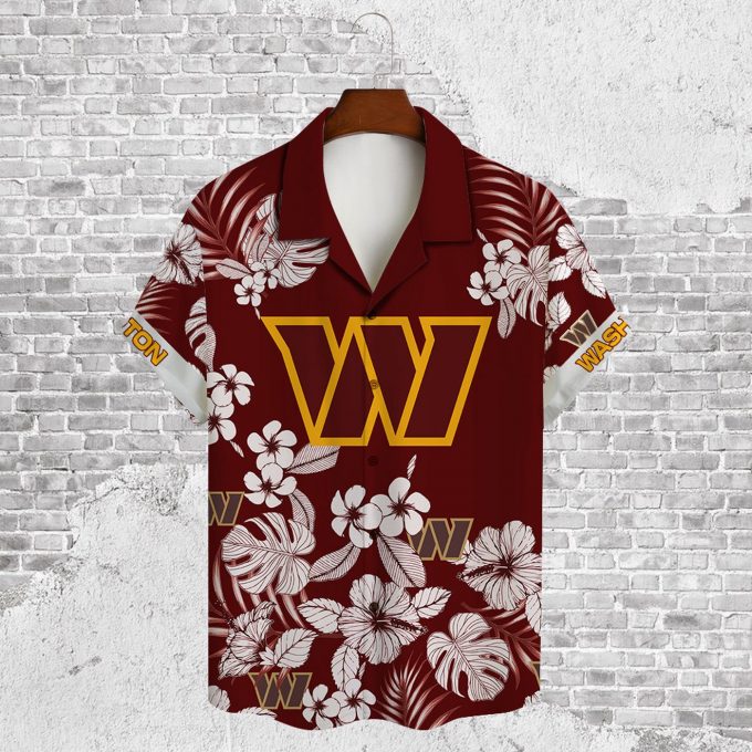 Washington Commanders 2023 AOP 3D Button 3D Button Hawaiian Shirt Gift for Men Dad Father Gift for Men Dad Father V40