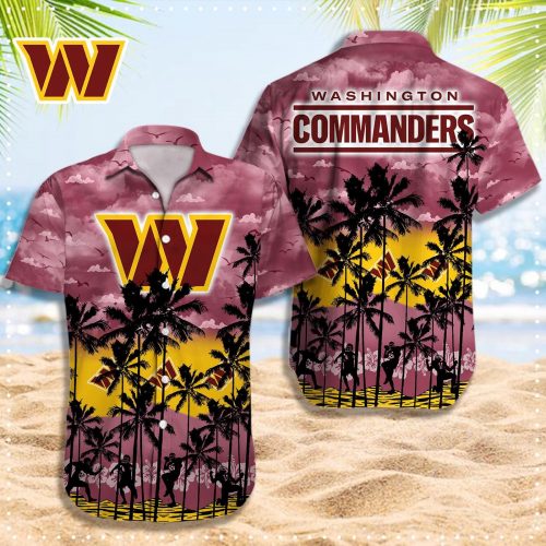 Washington Commanders 3D Button 3D Button Hawaiian Shirt Gift for Men Dad Father Gift for Men Dad Father