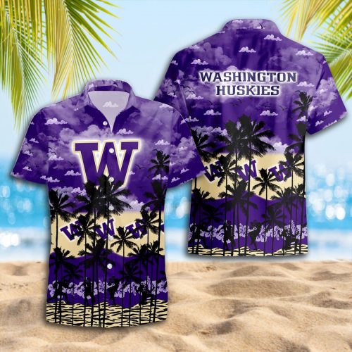 Washington Huskies 3D Button 3D Button Hawaiian Shirt Gift for Men Dad Father Gift for Men Dad Father Trending Summer