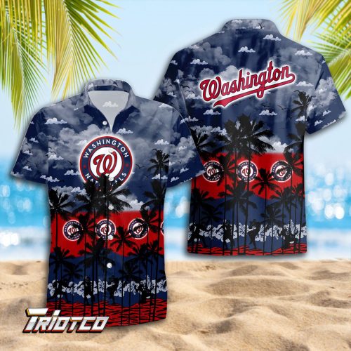 Washington Nationals 3D Button 3D Button Hawaiian Shirt Gift for Men Dad Father Gift for Men Dad Father Trending Summer.