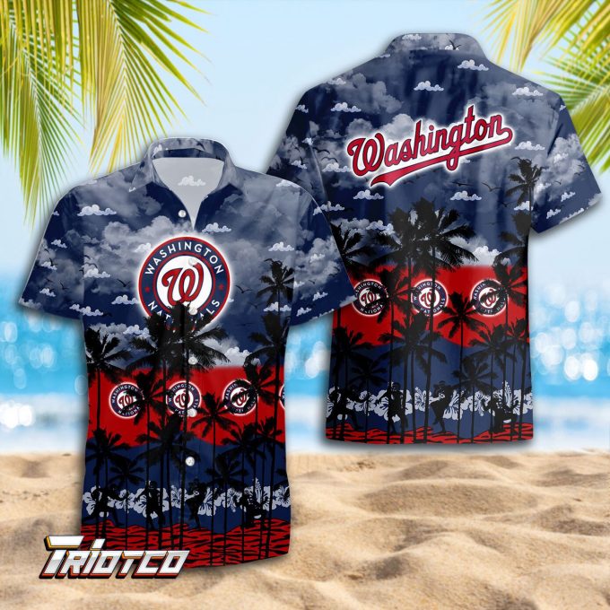 Washington Nationals 3D Button 3D Button Hawaiian Shirt Gift for Men Dad Father Gift for Men Dad Father Trending Summer.