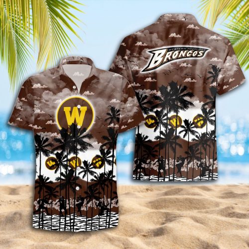 Western Michigan Broncos 3D Button 3D Button Hawaiian Shirt Gift for Men Dad Father Gift for Men Dad Father Trending Summer