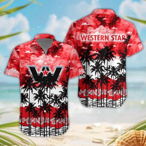 Western Star 3D Button Hawaii Shirt Gift for Men Dad Father