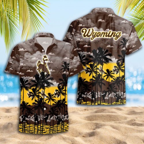 Wyoming Cowboys 3D Button 3D Button Hawaiian Shirt Gift for Men Dad Father Gift for Men Dad Father Trending Summer