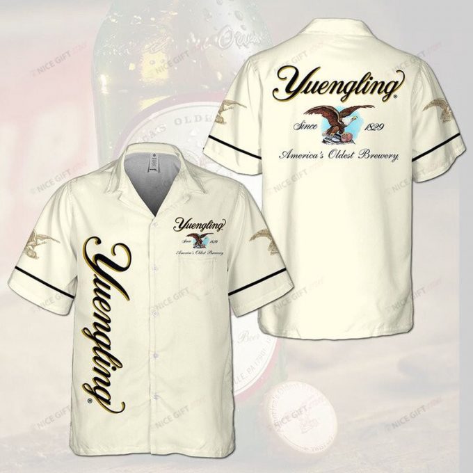Yuengling 3D Button 3D Button Hawaiian Shirt Gift for Men Dad Father Gift for Men Dad Father 3HS-S7F1