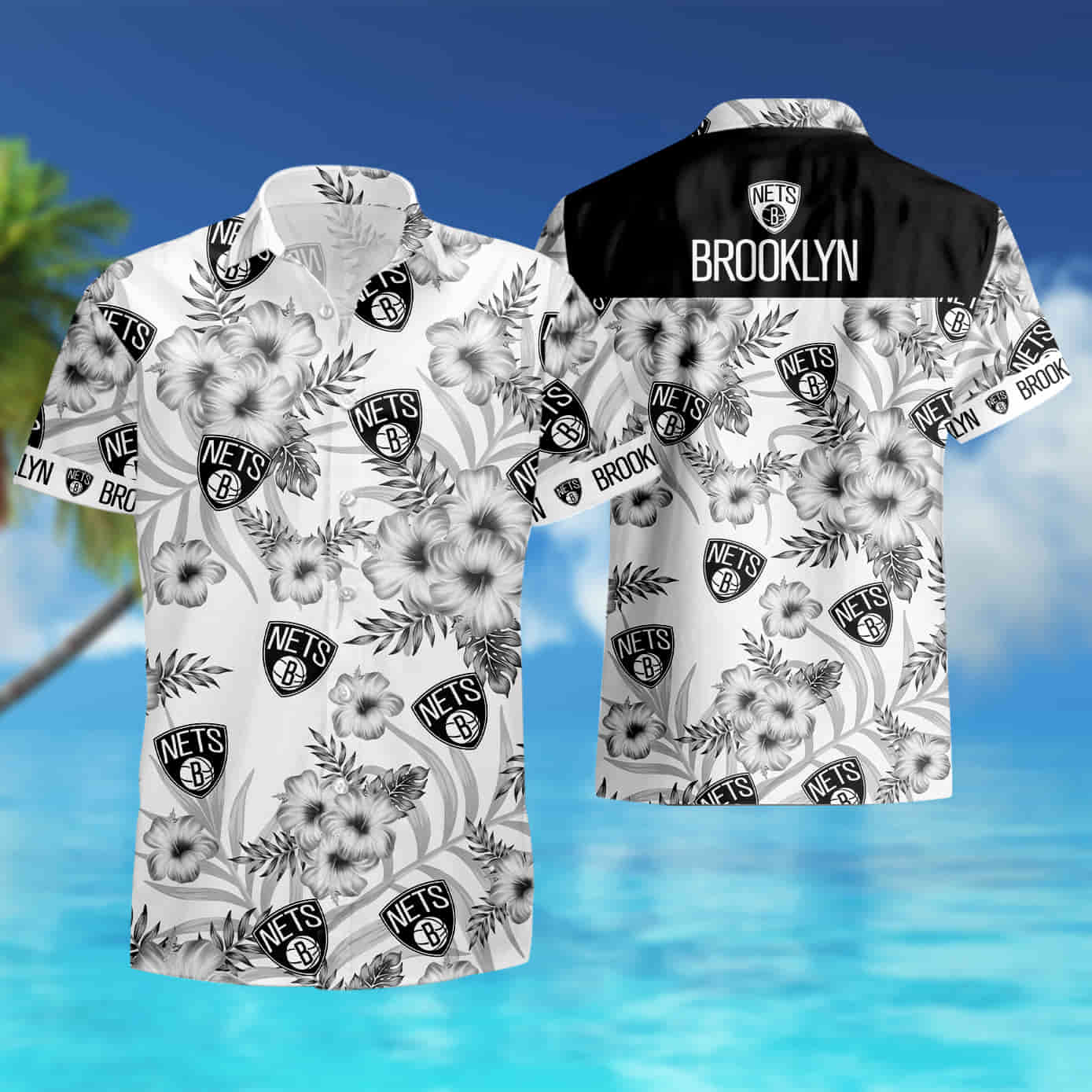 Brooklyn Nets Tropical Flower Short Sleeve Hawaiian Shirt summer shirt Brooklyn Nets Tropical Flower Short Sleeve Hawaiian Shirt summer shirt