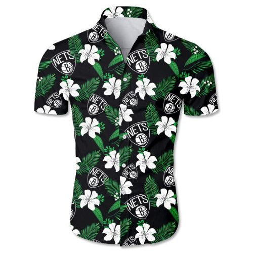 Brooklyn Nets Floral Hawaiian Shirt Small Flowers