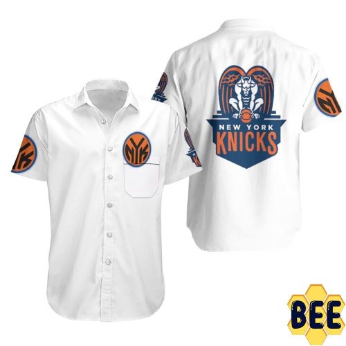NBA New York Knicks White Mascot Trending Hawaiian Shirt Aloha Shirt