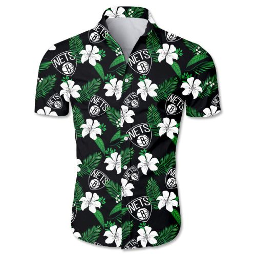 Brooklyn Nets Hawaiian Shirt Small Flowers