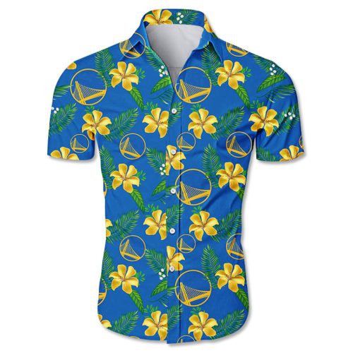 Golden State Warriors Hawaiian Shirt Small Flowers