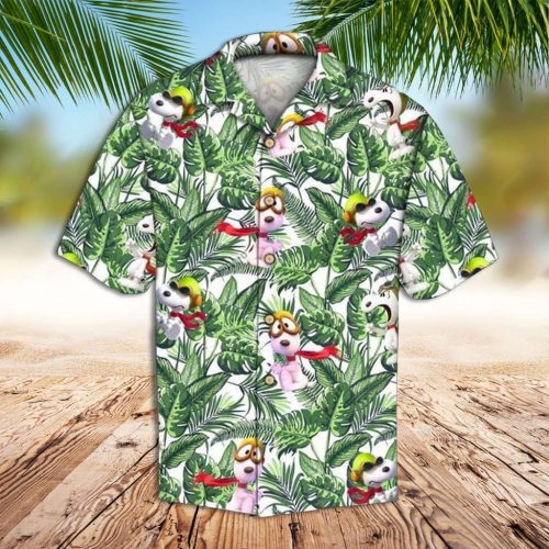 Snoopy 3D Button Hawaiian Shirt Gift for Men Dad Father Snoopy Tropical Forests 3D Button Hawaiian Shirt Gift for Men Dad Father