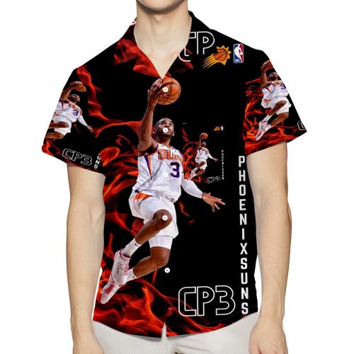 Phoenix Suns Chris Paul v8 3D All Over Print Summer Beach Hawaiian Shirt Gift Men Women With Pocket