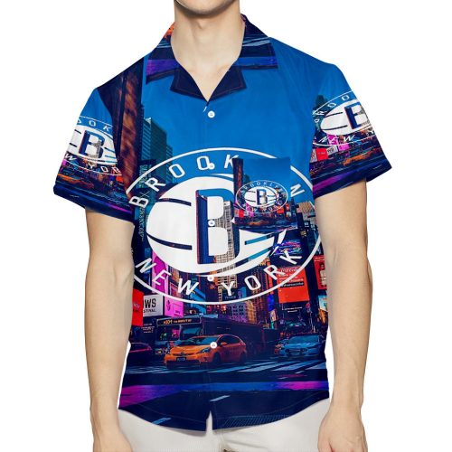 Brooklyn Nets Ball Street 3D All Over Print Summer Beach Hawaiian Shirt Gift Men Women With Pocket
