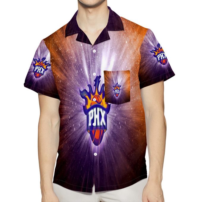 Phoenix Suns Emblem v9 3D All Over Print Summer Beach Hawaiian Shirt Gift Men Women With Pocket