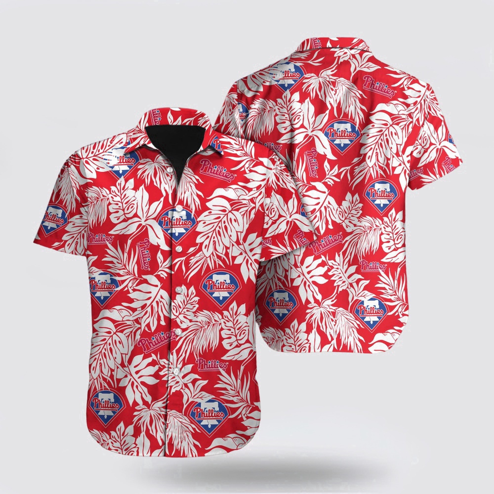 MLB Philadelphia Phillies Hawaiian Shirt Leaf Pattern For Fan MLB Philadelphia Phillies Hawaiian Shirt Leaf Pattern For Fan