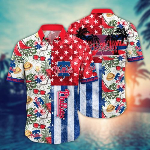 MLB Philadelphia Phillies Hawaiian Shirt Flower Home Run Threads For Fans