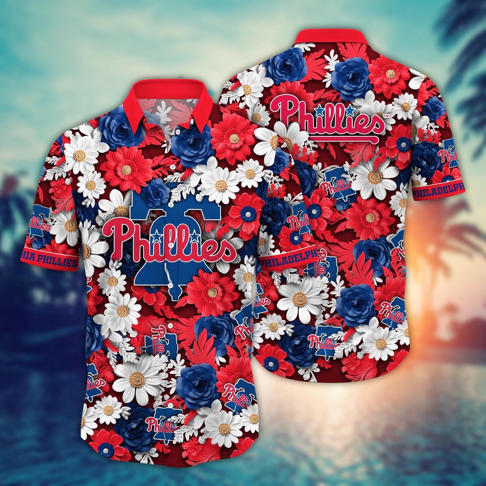 MLB Philadelphia Phillies Hawaiian Shirt Flower Floral Fusion Fashion For Fans MLB Philadelphia Phillies Hawaiian Shirt Flower Floral Fusion Fashion For Fans