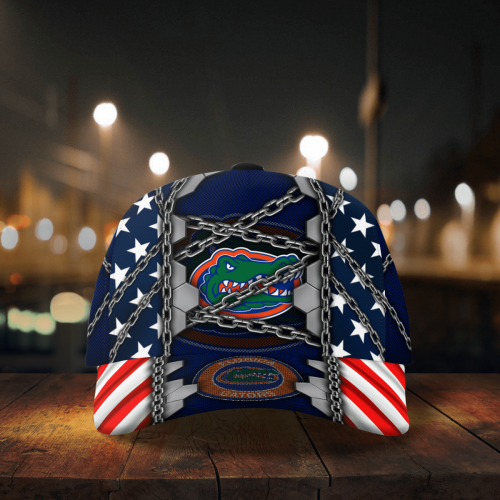 Florida Gators Stars & Stripes Chain Printed Baseball Classic Cap Men Hat Gift for Men Women Gift for Men Women