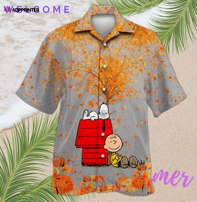 Snoopy 5 3D Button Hawaiian Shirt Gift for Men Dad Father Summer Aloha Shirt For Men Women