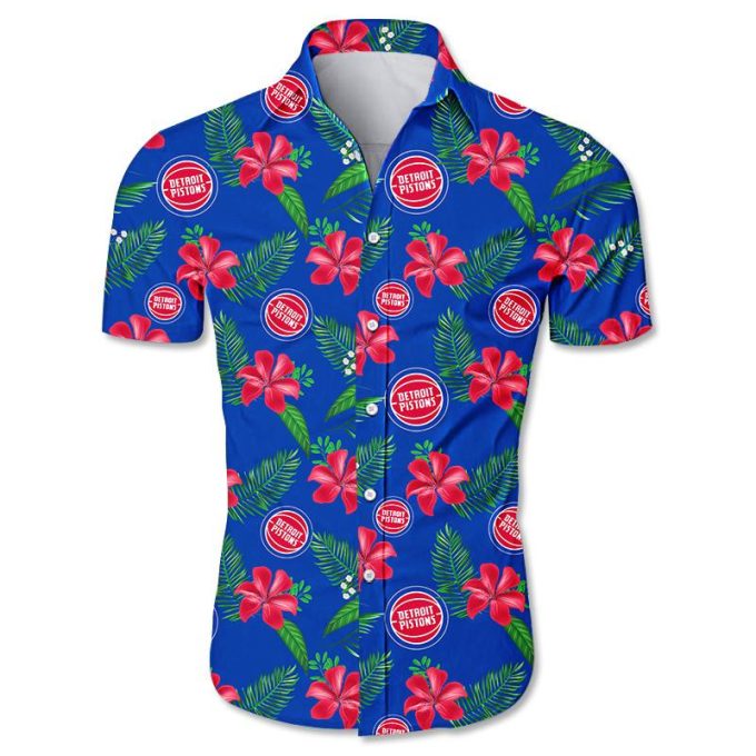 Nba Detroit Pistons Floral Hawaiian Shirt