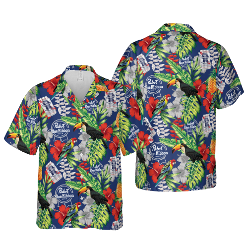 Pabst Blue Ribbon Hawaiian Shirt - Perfect Summer Gift for Men & Women Beer Aloha Fan Shirt