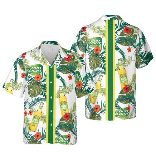 Hawaiian Beer Shirt Collection: Bud Light Lime Tropical Aloha Shirt – Perfect Beer Lover Gift!