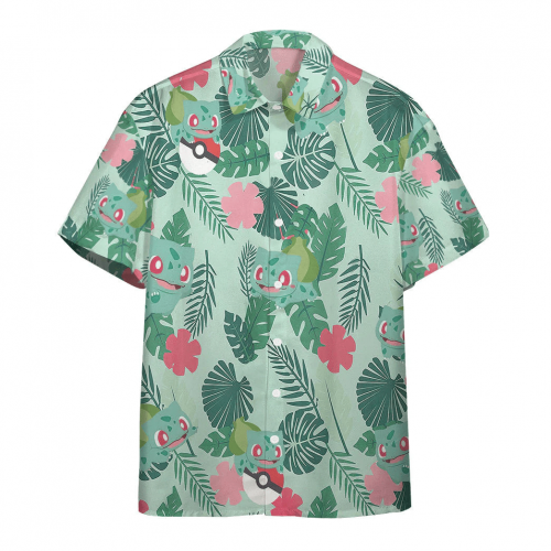 Bulbasaur Tropical Green Pokemon Hawaiian Shirt - Perfect Summer Gift Idea for Men & Women